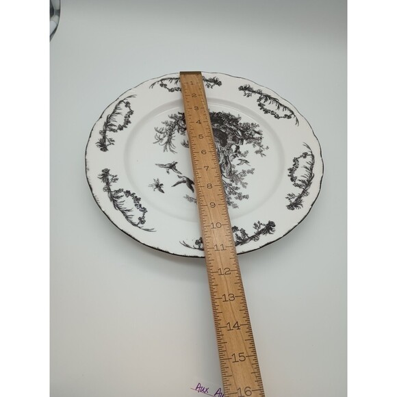 AUX AU PROVENCE Rooster Dinner Plate Charger Black French Country Toile - Picture 6 of 6